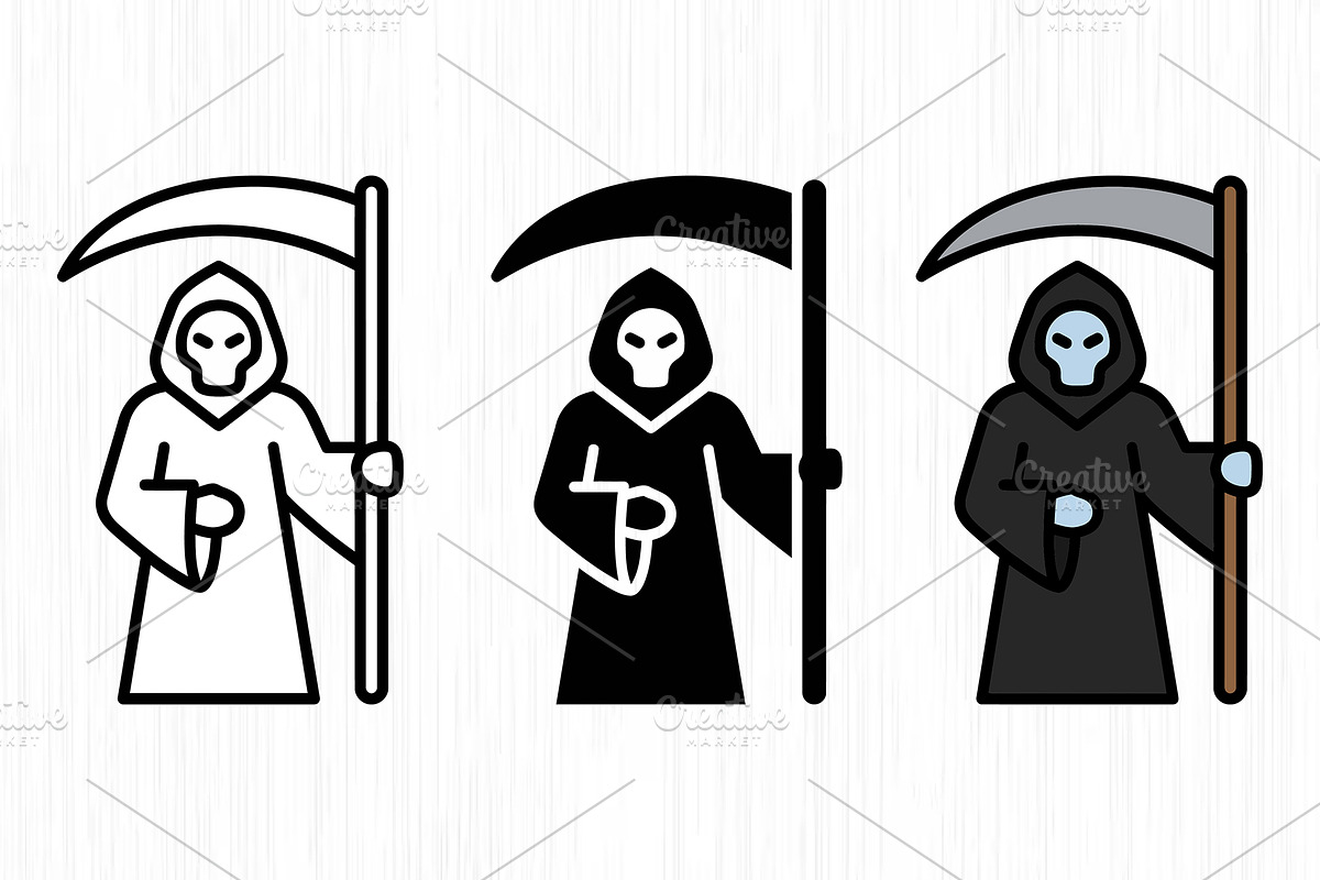 Grim Reaper Vector Trio Pack, an Object Graphic by Artonix (Photo 2 of 3)