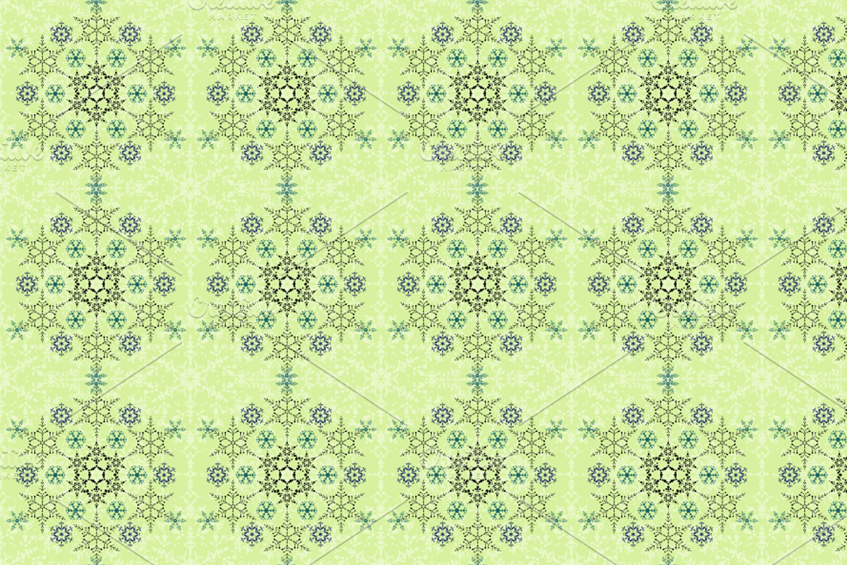 Seamless Snowflakes Pattern Tile preview 3