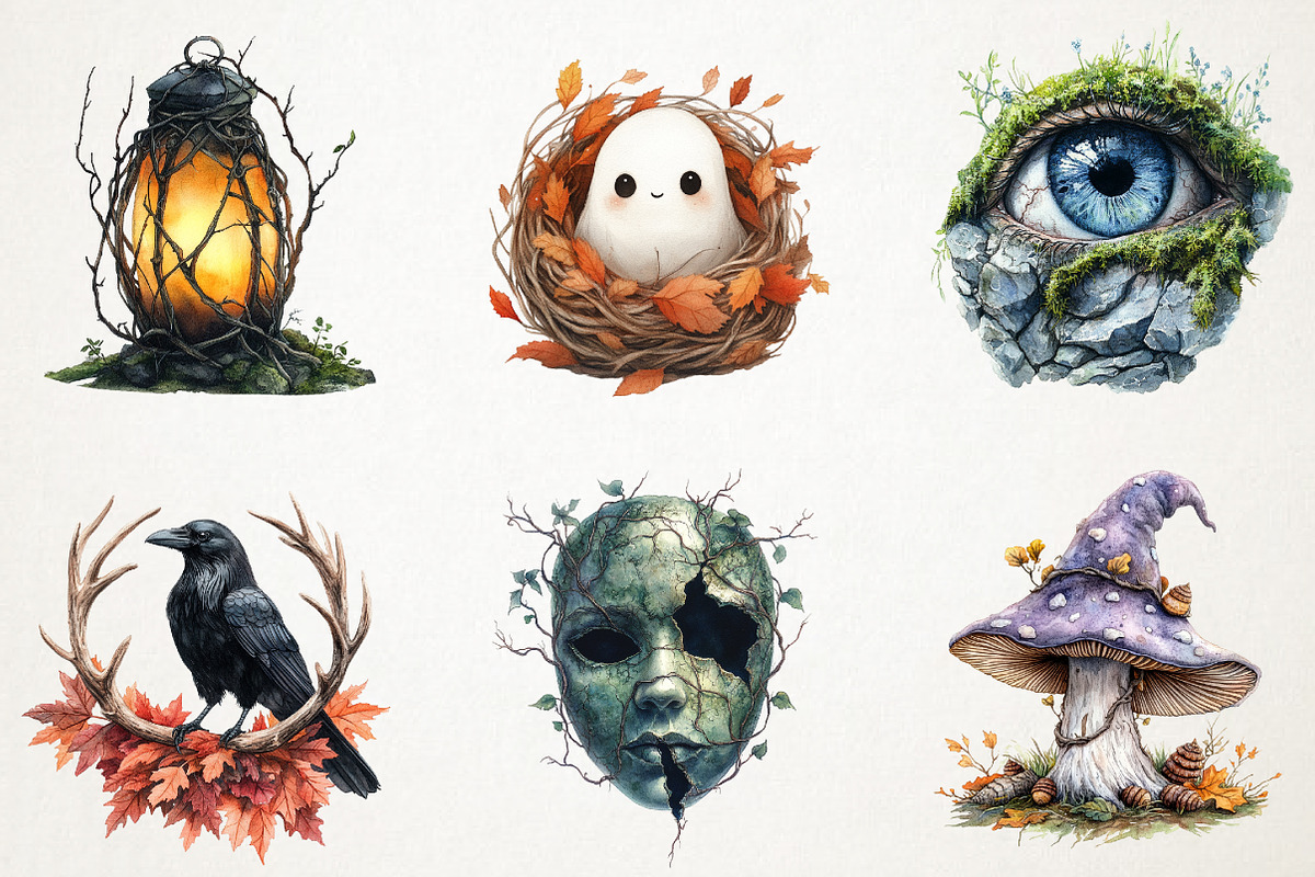 Halloween Forest Nymph Fray Clipart, an Illustration by RobertsArt (Photo 7 of 7)