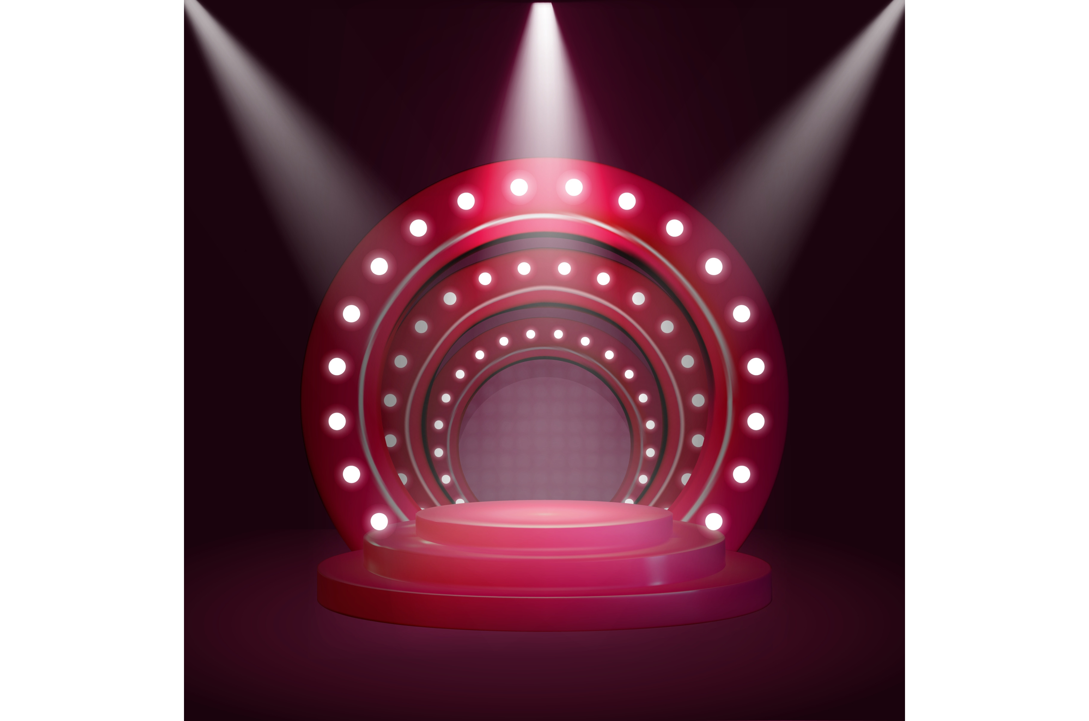 Round Stage Podium With Illuminating by Studioworkstock  Creative Market