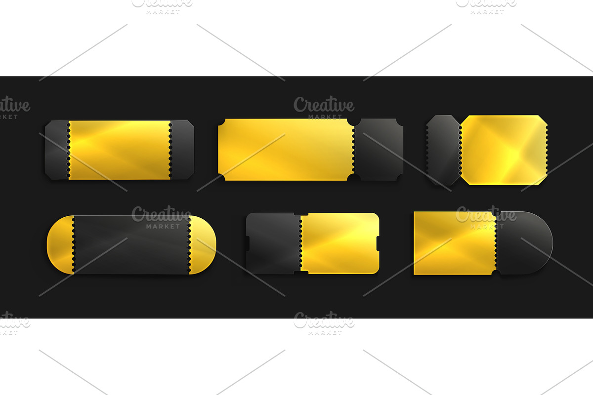 Golden ticket templates for luxury, an Object Illustration by art PVP - market