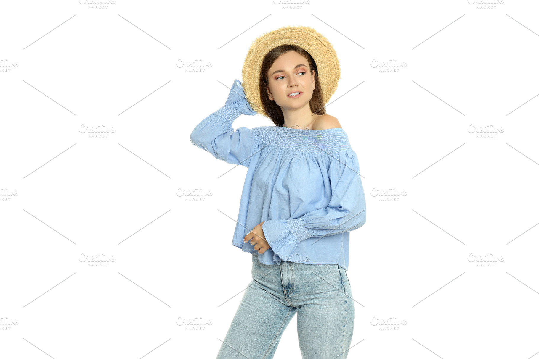 Concept of people, young woman isolated on white background, a Person Photo by AtlasStudio PRO