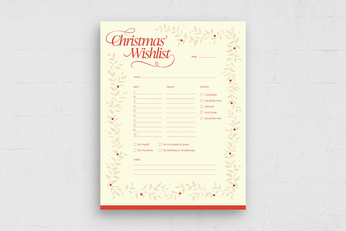 Christmas Wish List Template preview 3
