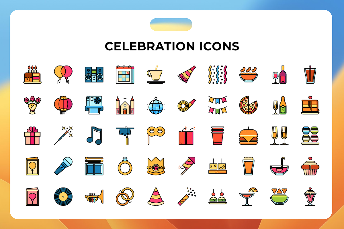 Celebration Icons, a Duotone Icon by Wencory (Photo 1 of 3)