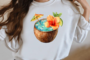 Watercolor tropical Summer clipart, an Illustration by Designworld (Thumbnail 8 of 8)