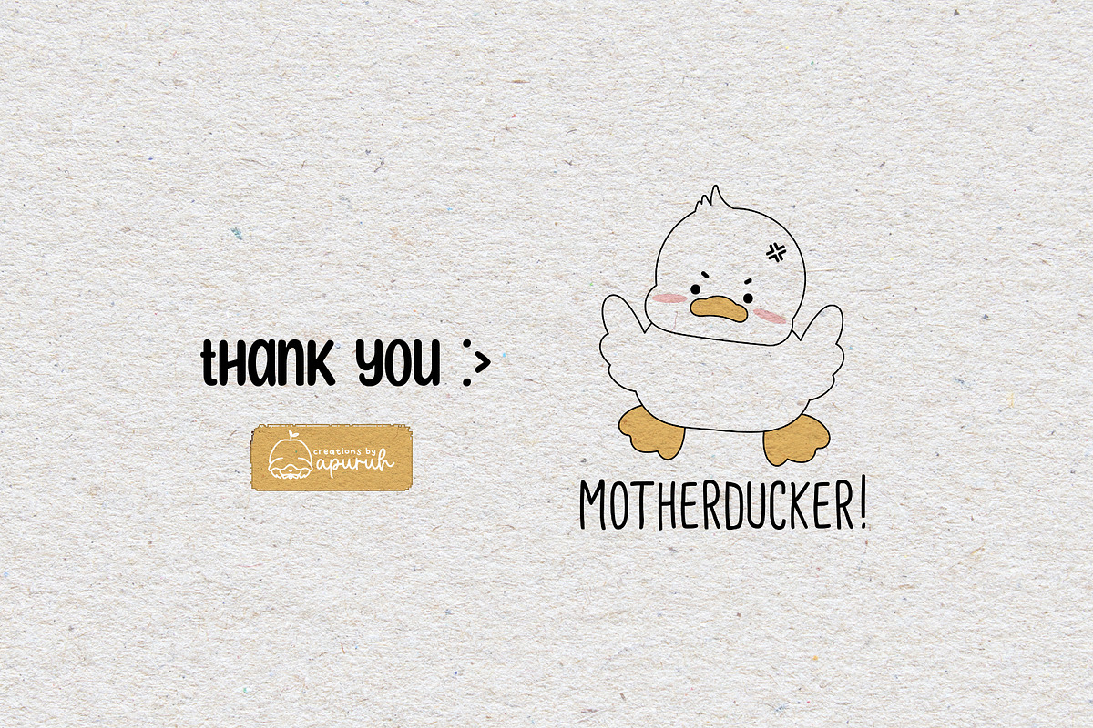 Cute Duck Funny Witty Quotes Meme 2, a Stationery Template by creationsbyapuruh (Photo 7 of 7)