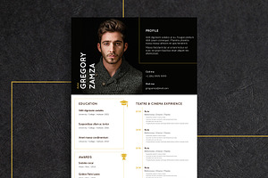 2 Actor Indesign Resume Templates