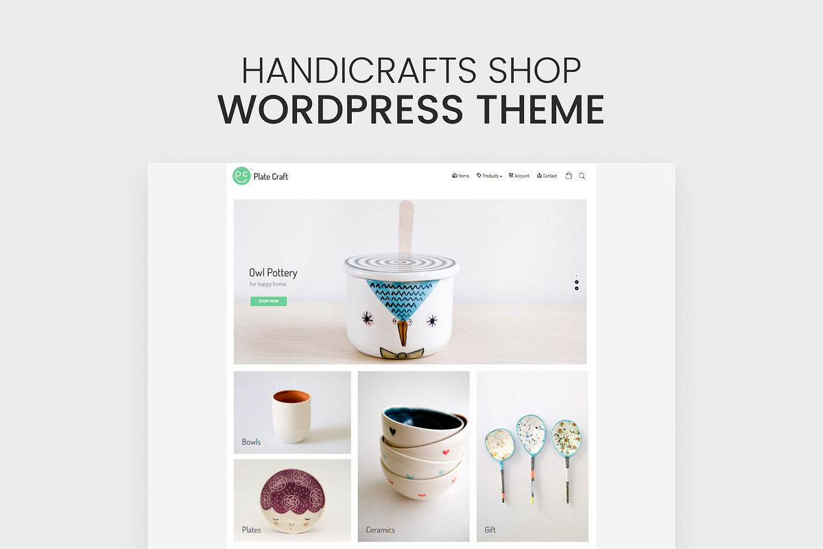 Handicraft Shop WordPress Theme, a WordPress Template by Pixflow (Photo 1 of 11)