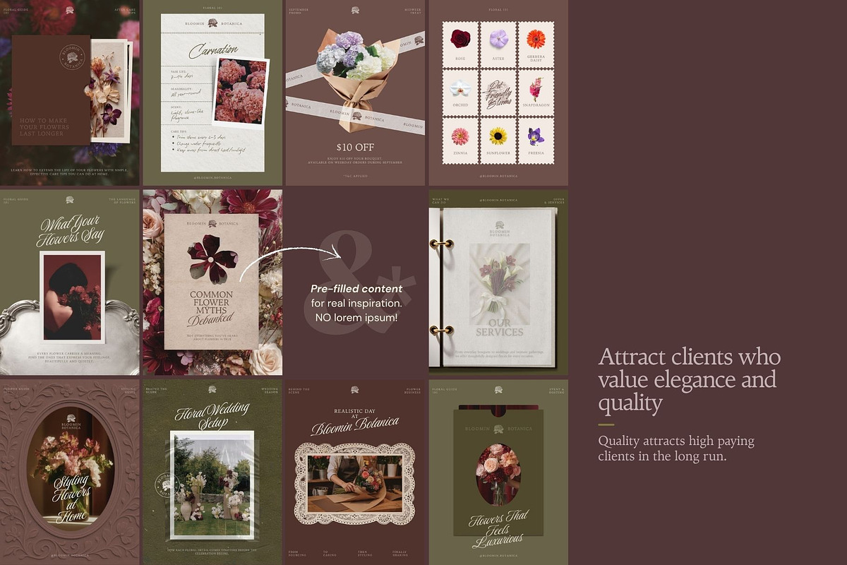 Romantic Florist Instagram Template, a Social Media Template by And Done Studio (Photo 6 of 8)