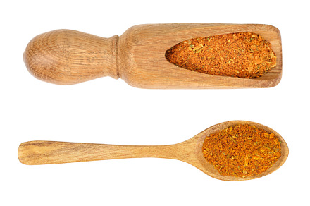 Mixed spices on wooden scoop and, a Food & Drink Photo by NataPhoto