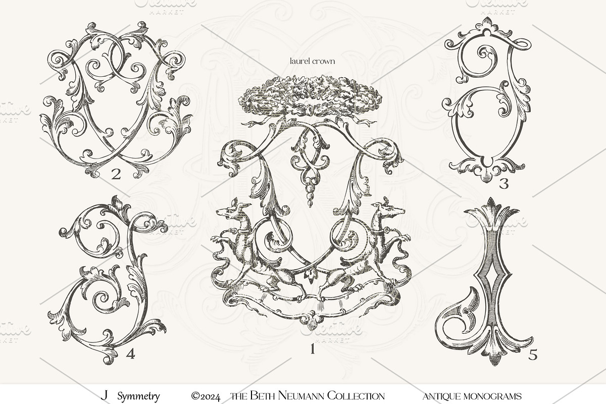 Antique Vintage Monogram Initial J, an Object Graphic by Antique Monograms (Photo 4 of 4)