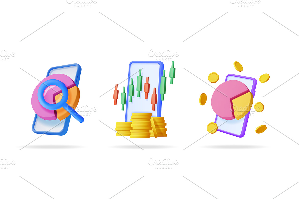 Mobile phone with financial charts, a Finance Illustration by Abscent