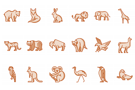 21 Animals by Continents