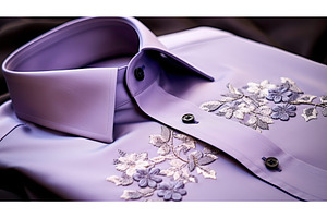embroidery purple shirt ai generated, a Background Photo by pikepicture