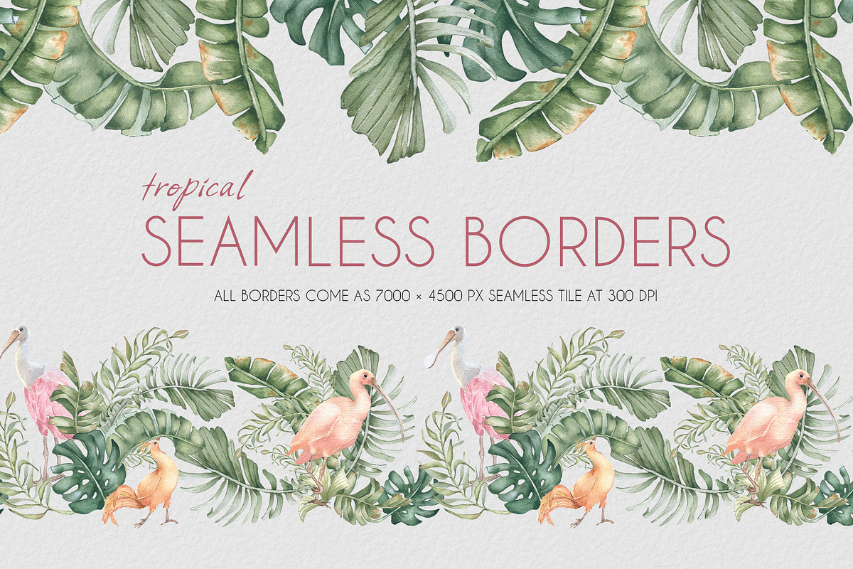 Tropical leaves watercolor patterns, a Pattern Graphic by Kate Lanbina (Photo 11 of 16)