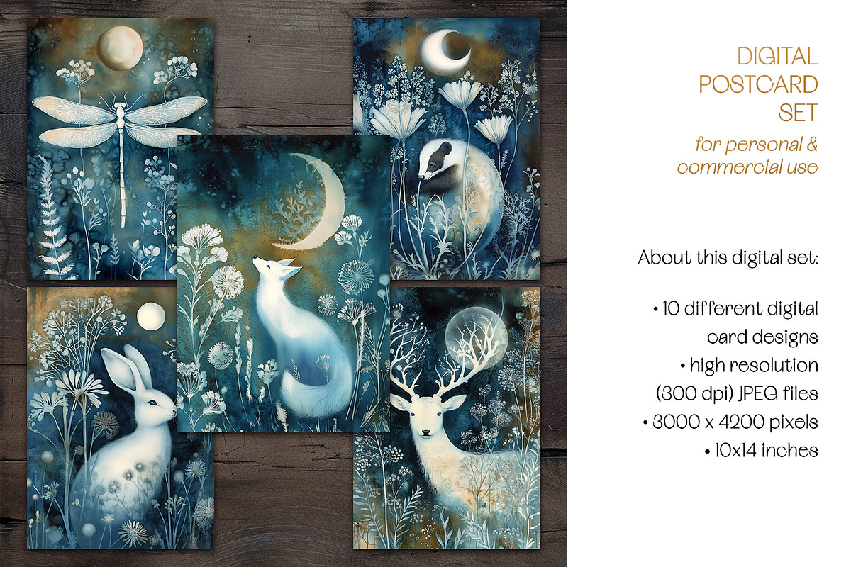 Cyanotype Woodland Paintings, a Background Graphic by The Dutch Lady Designs (Photo 6 of 7)