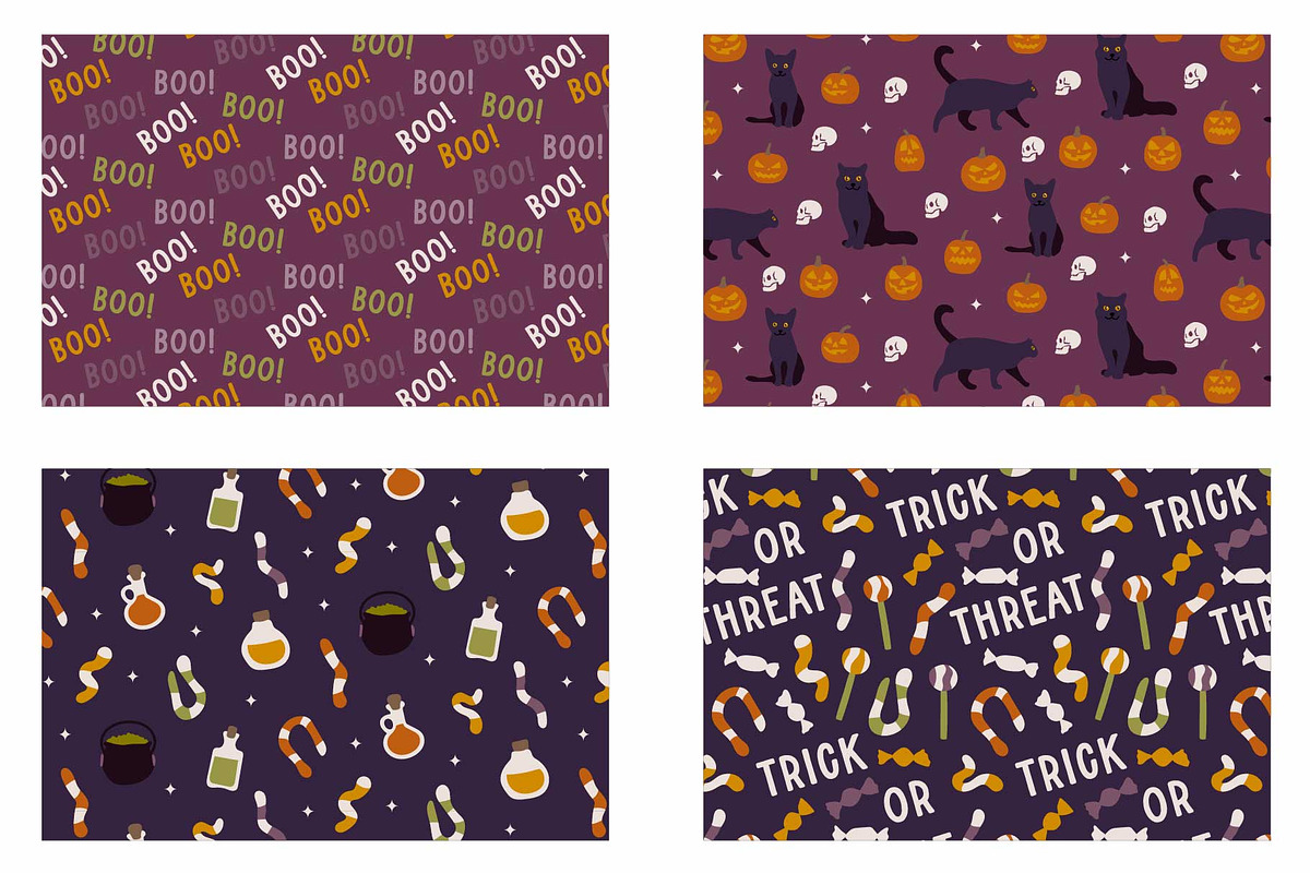Halloween patterns cards elements, a Pattern Graphic by RevolutionizZed (Photo 15 of 17)