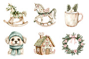 Watercolor Whimsy Christmas Clipart, a Seasonal Illustration by Designking (Thumbnail 2 of 4)