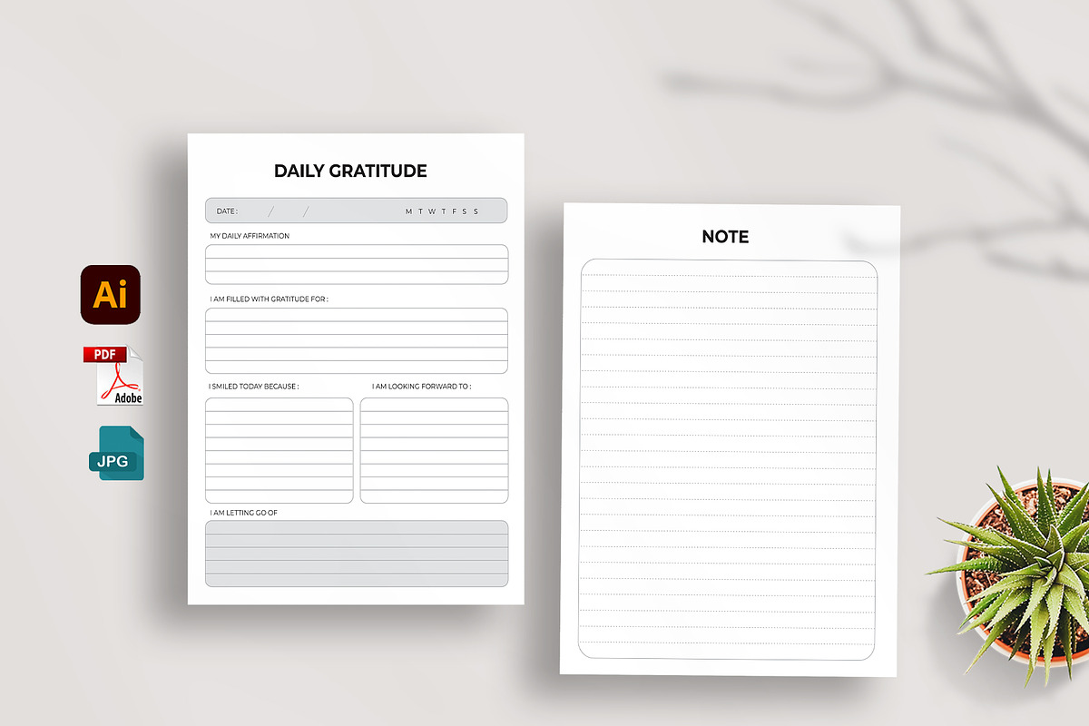 Editable Daily Gratitude Journal KDP, a Stationery Template by Mazharul Islam (Photo 1 of 3)