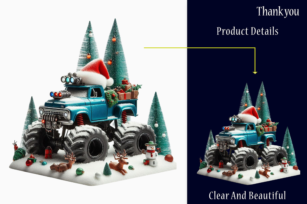 Christmas Monster Truck Sublimation, a Graphic by designcity5 (Photo 5 of 5)