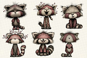 Red Panda with Emotion Clipart, an Illustration by DreamCafeArt (Thumbnail 2 of 8)