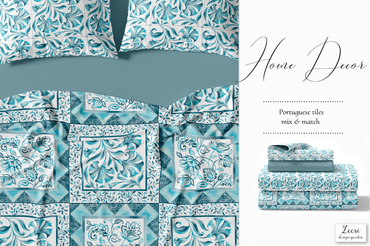 Porto Portuguese Tile Patterns, a Pattern Graphic by Zeesi Design Garden (Photo 5 of 10)