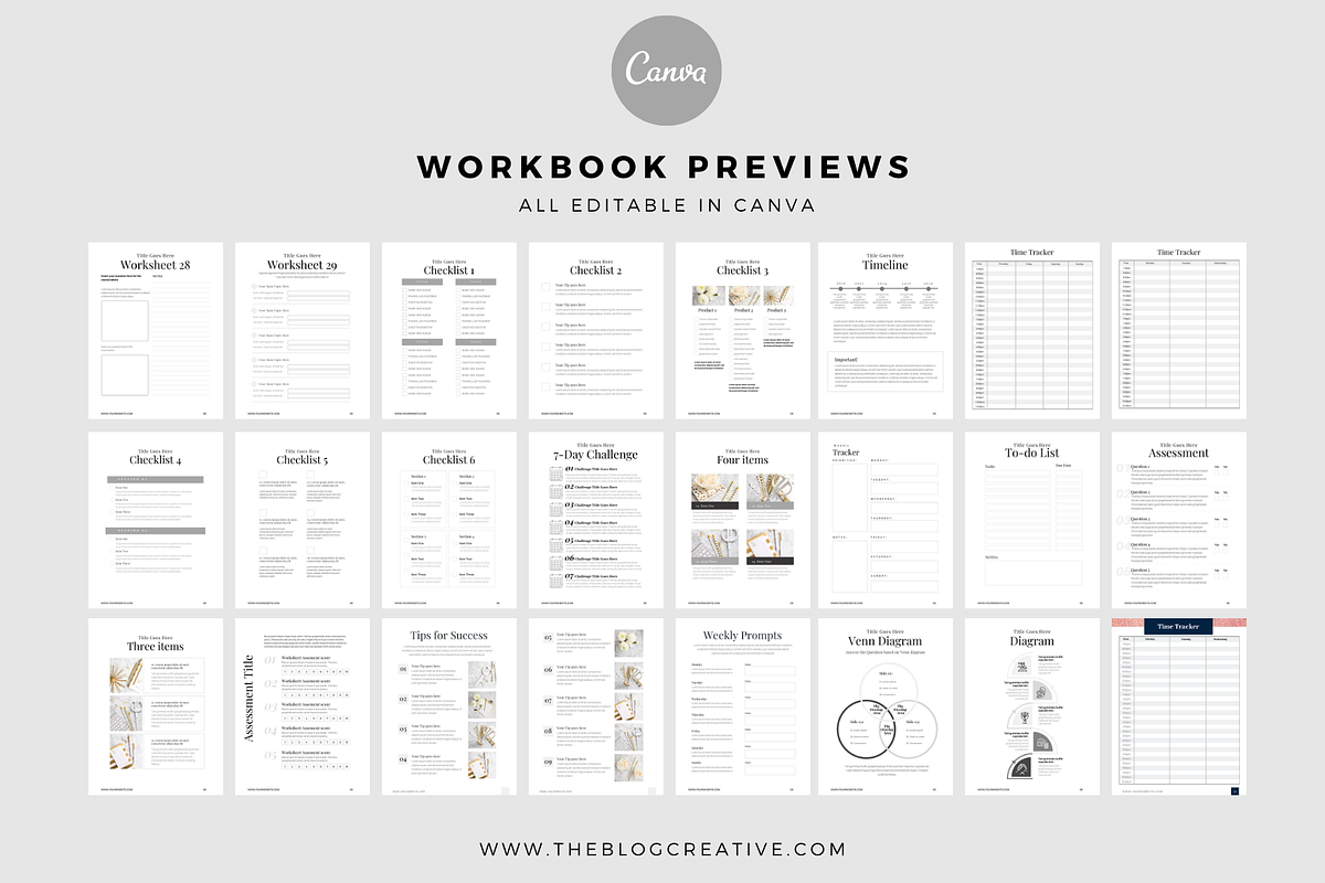 Minimalist Mega Workbook Canva, a Templates & Theme by The Blog Creative (Photo 8 of 12)