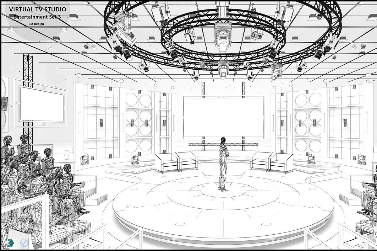 TV Studio Entertainment Set 3, a Furniture 3D Model by akerStudio (Photo 7 of 22)