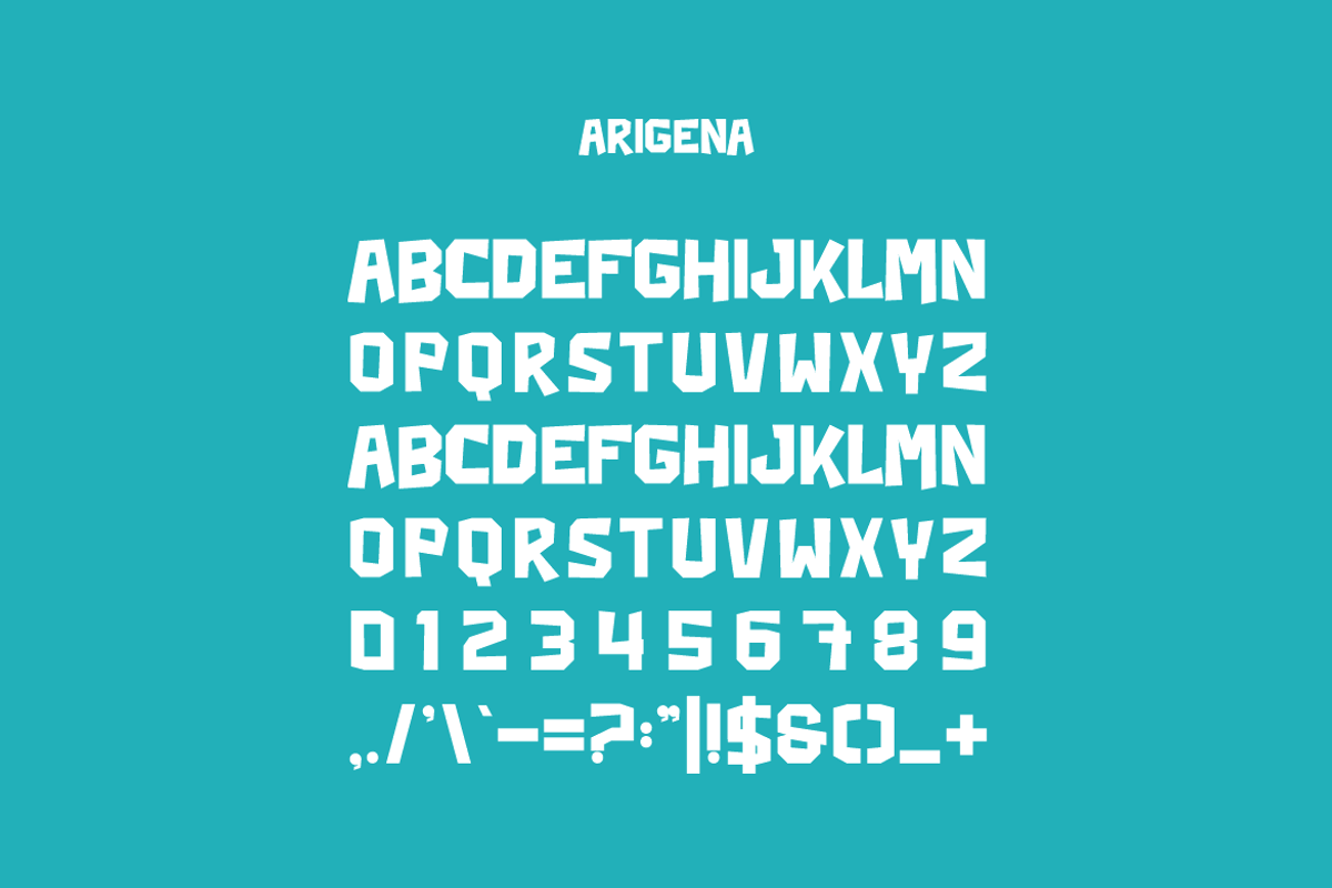 Arigena - Playful Font, a Sans Serif Font by Iqsiart Studio (Photo 4 of 6)