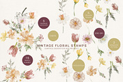Vintage Floral Stamps Watercolor, a Seasonal Illustration by slowlivecreate (Thumbnail 5 of 6)