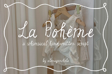 La Bohème whimsical handmade script, a Script Font by alenaganzhela