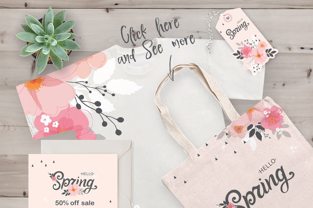 Spring Set - templates, lettering..., a Poster Template by Anna's Lettering (Photo 2 of 7)