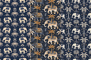 8 Tribal Elephant Seamless Patterns, a Pattern Graphic by Inknfolly (Thumbnail 3 of 5)