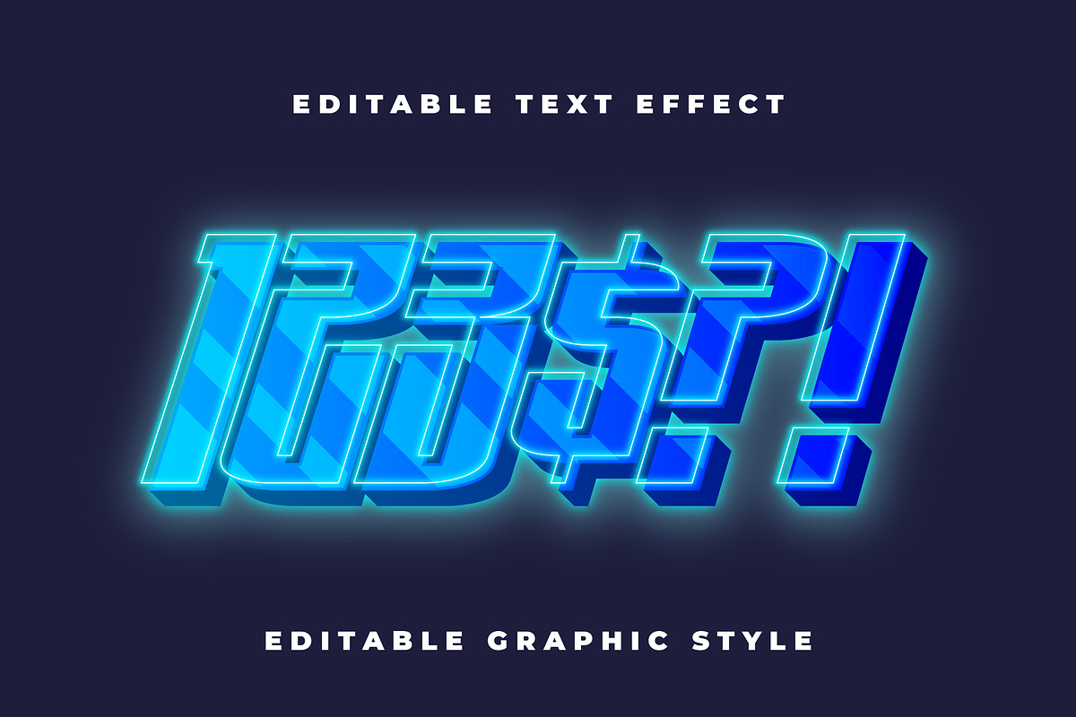 Futuristic Neon Blue Text Effect preview 2