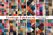 Old Patchwork Quilt Fabric Texture, a Texture Graphic by Fine Purple Elephant (Thumbnail 1 of 3)
