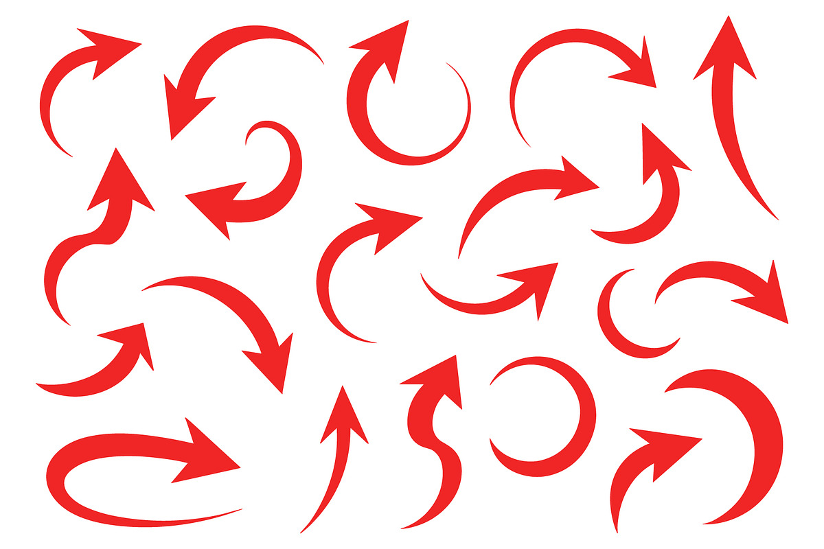 Red Vector Arrows Pack, an Object Graphic by Master Design