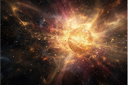 Infinite Space big bang. Generate Ai, an Abstract Photo by Ylivdesign