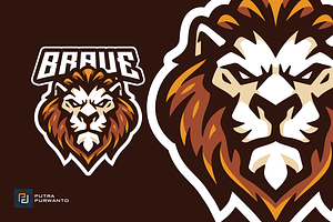 Ferocious Lion Head Mascot Logo