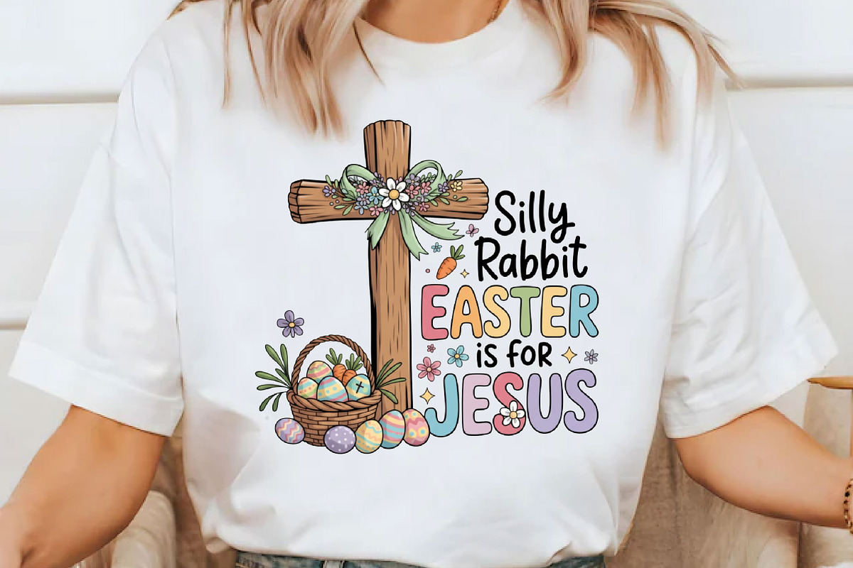 Silly Rabbit Easter is for Jesus PNG, an Illustration by Designking (Photo 1 of 6)