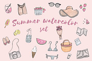 Summer watercolor set, an Illustration by Alena Ermakova (Thumbnail 1 of 4)