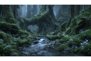 A forest path shrouded in mist has a, a Nature Photo by ZinetroN