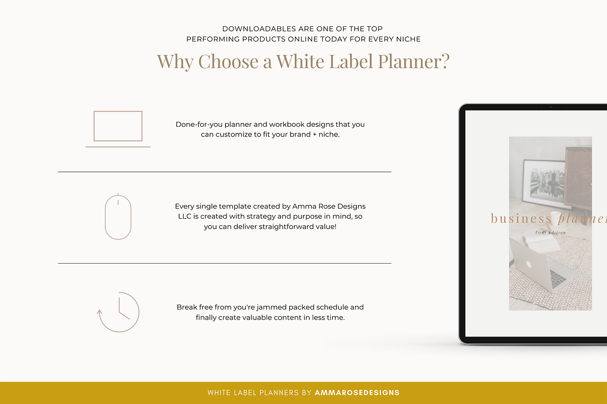 White Label Social Media Planner, a Stationery Template by ammarosedesignsllc (Photo 2 of 10)