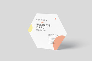 Hexagon Business Cards Mockups