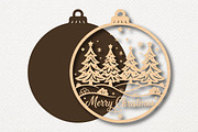 Merry Christmas Ornament SVG, a Work Illustration by Digital Artistic99 (Thumbnail 2 of 4)