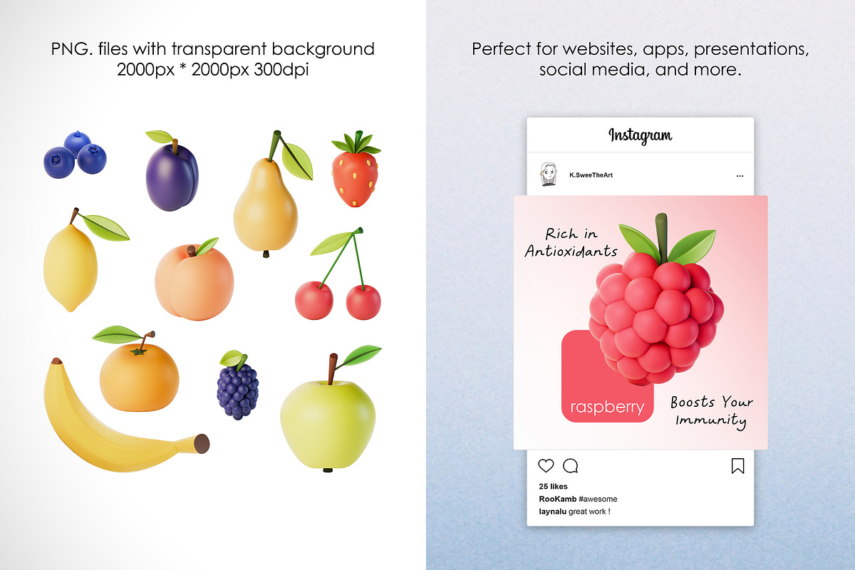 FRUITS, a Food & Drink 3D Model by K.SweeTheArt (Photo 2 of 7)