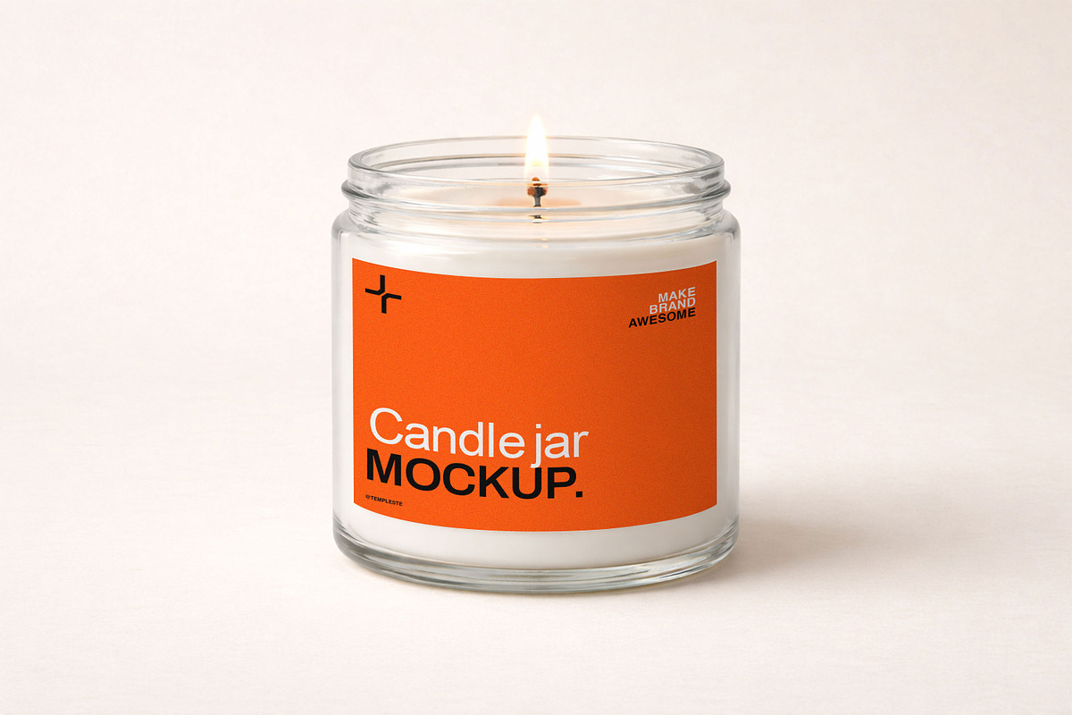 Candle Jar Mockup, a Packaging Mockup by Templeste (Photo 2 of 4)