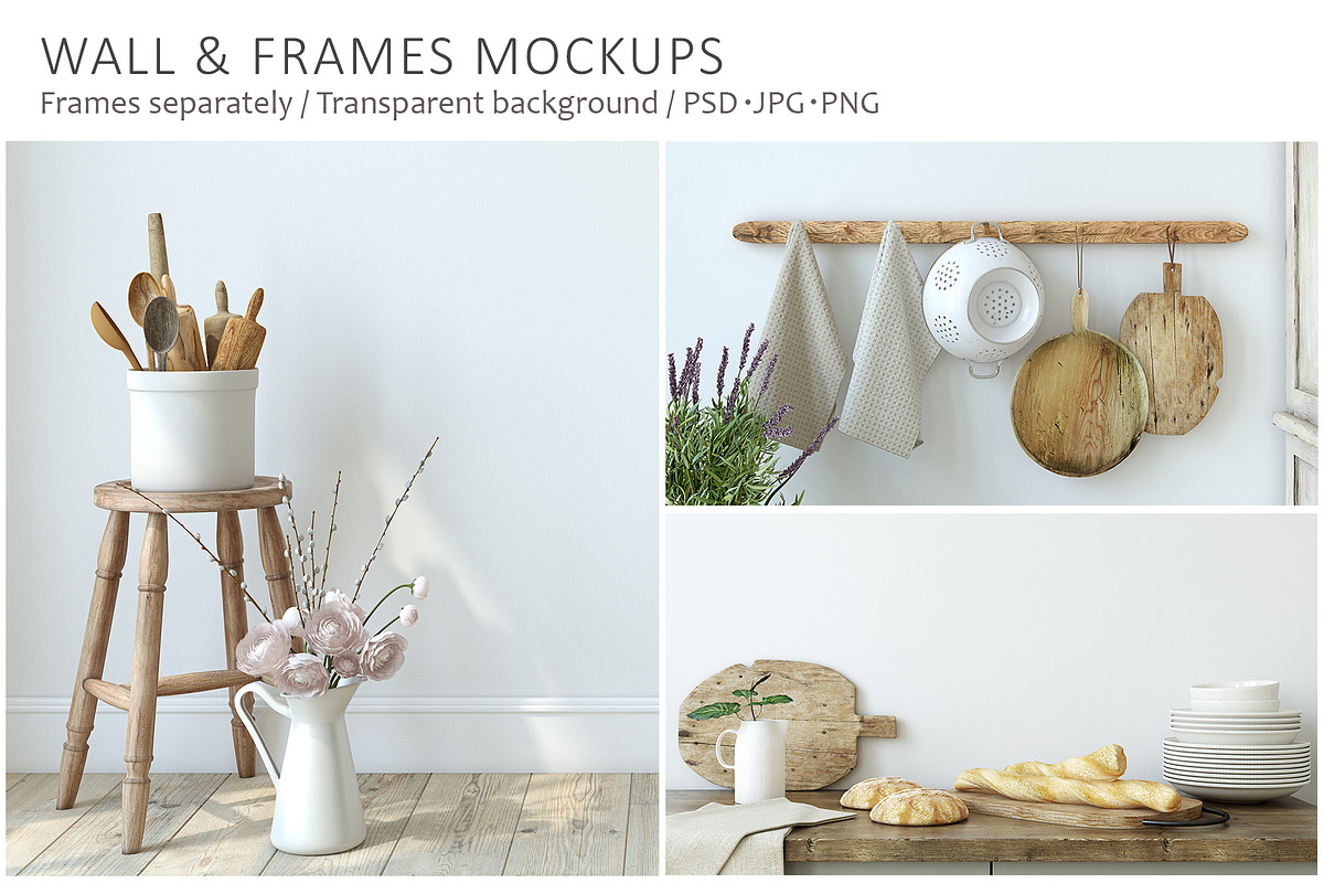 COUNTRY KITCHEN Wall&Frame Mockups, a Print Template by MyHomeMockups (Photo 1 of 7)