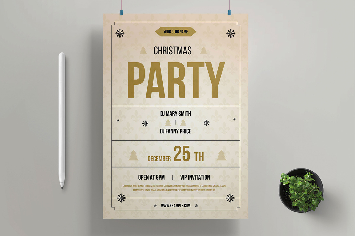 Christmas Party Invitation Templates, a Flyer Template by MightyDesign (Photo 1 of 8)