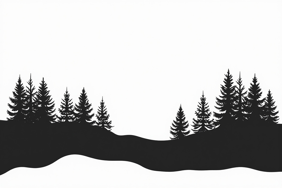 Pine Forest Silhouette Bundle, a Graphic by hafijul (Photo 5 of 16)