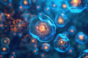 Abstract Cells in Blue Light, a Health & Medical Photo by Ales Munt